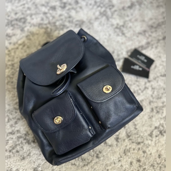 Coach Turnlock Backpack - Navy Blue - Picture 1 of 12